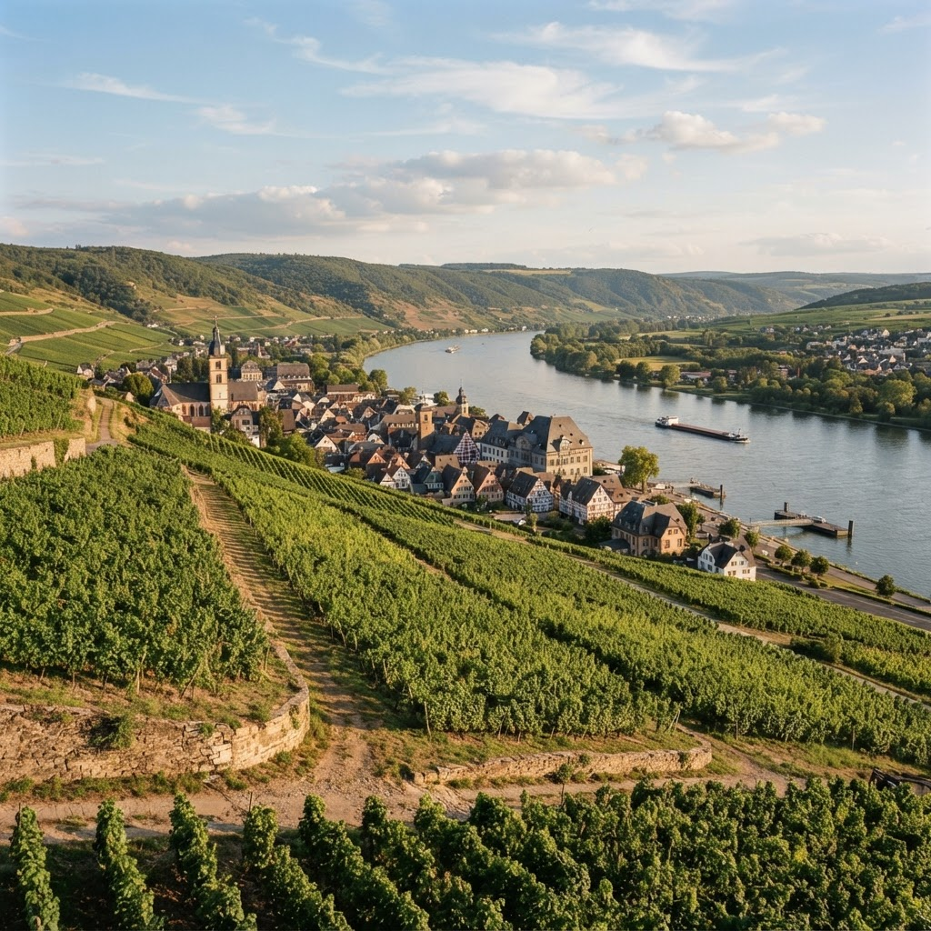 Landschaft am Rhein zwischen Oestrich-Winkel und Bingen
